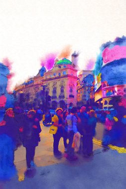 Londra suluboya resim