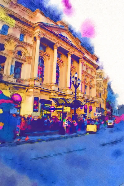 London watercolor illustration — Stock Photo, Image