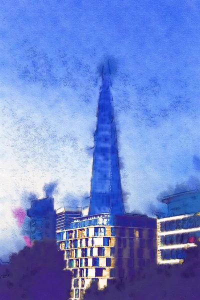 런던 수채화 그림 — 스톡 사진