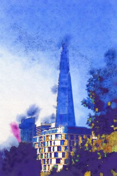 ロンドンの水彩イラスト — ストック写真