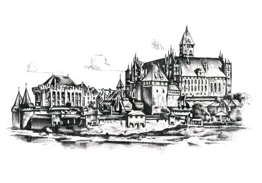 Malbork sketch, art illustration
