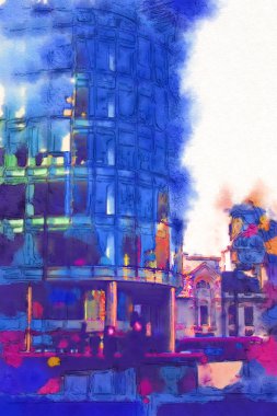 Londra suluboya resim