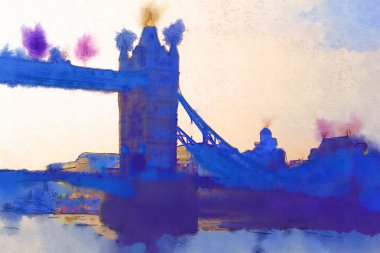 Londra suluboya resim