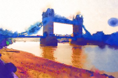 Londra suluboya resim