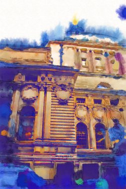 Londra suluboya resim