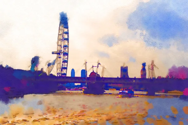 Londen aquarel illustratie — Stockfoto