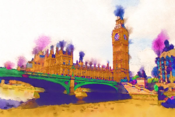 Illustration aquarelle Londres — Photo