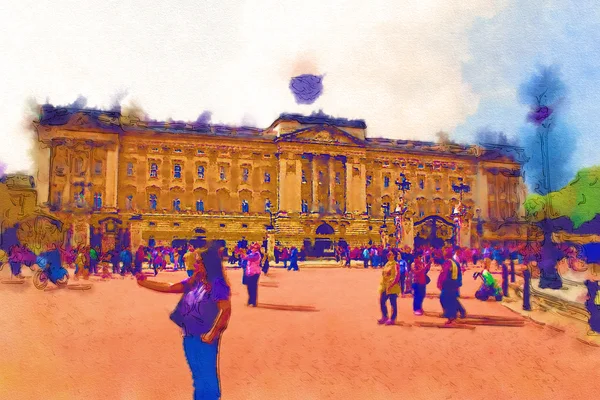 London Aquarell Illustration — Stockfoto