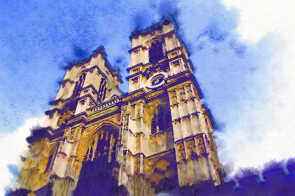 런던 수채화 그림 — 스톡 사진