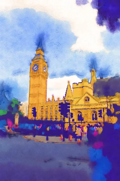 London watercolor illustration — Stock Photo, Image