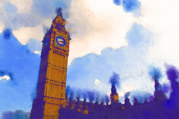 Londen aquarel illustratie — Stockfoto