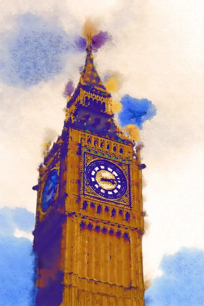 Лондон аквареллю ілюстрація — стокове фото