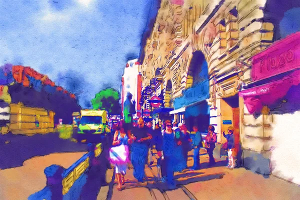 London akvarell illustration — Stockfoto