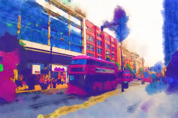 London Aquarell Illustration — Stockfoto