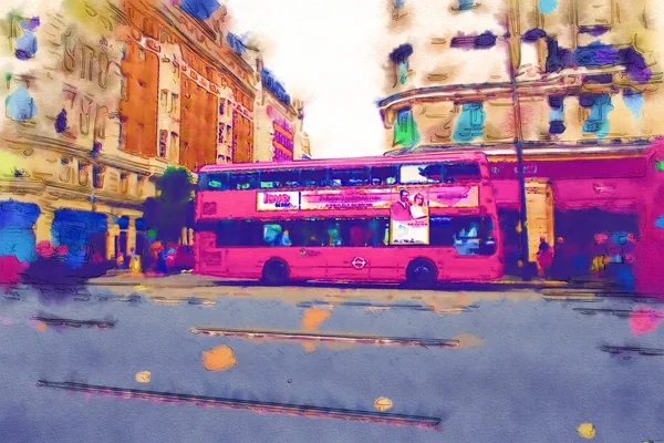 Londýnské akvarel ilustrace — Stock fotografie