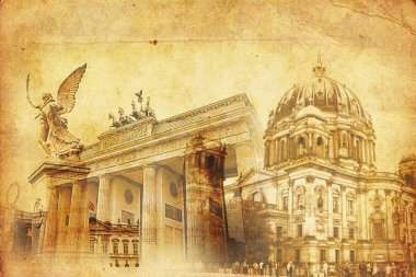 Berlin city, Almanya, vintage, retro, eski