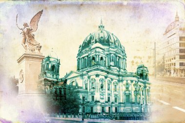Berlin city, Almanya, vintage, retro, eski