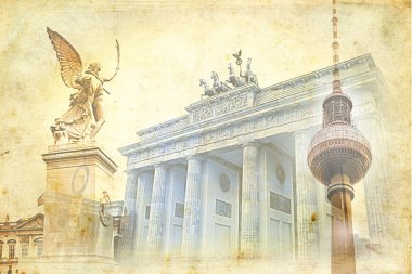 Berlin city, Almanya, vintage, retro, eski