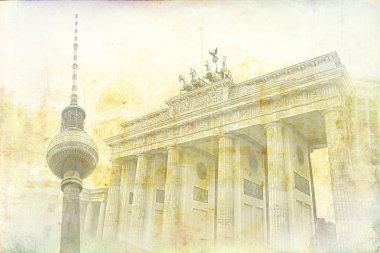 Berlin city, Almanya, vintage, retro, eski