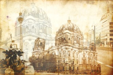 Berlin city, Almanya, vintage, retro, eski
