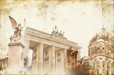 Berlin city, Almanya, vintage, retro, eski