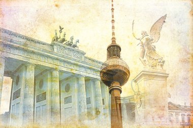 Berlin city, Almanya, vintage, retro, eski