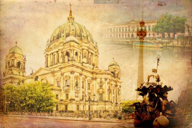 Berlin city, Almanya, vintage, retro, eski