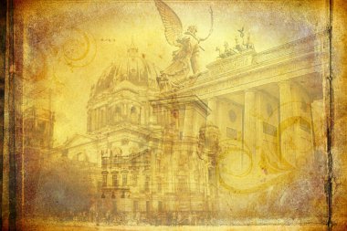 Berlin city, Almanya, vintage, retro, eski