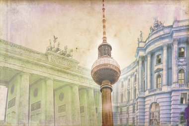 Berlin city, Almanya, vintage, retro, eski