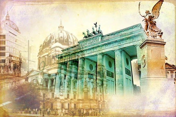 Berlin city, Németország, vintage, retro, régi — Stock Fotó