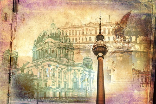 베를린 도시, 독일, 빈티지, 레트로, 오래 된 — 스톡 사진