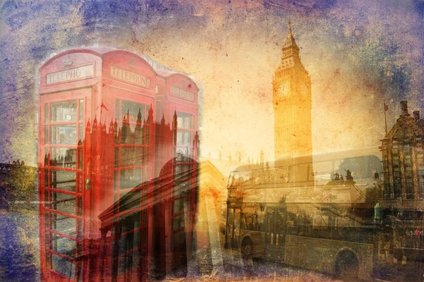 Художественная иллюстрация Лондона — стоковое фото