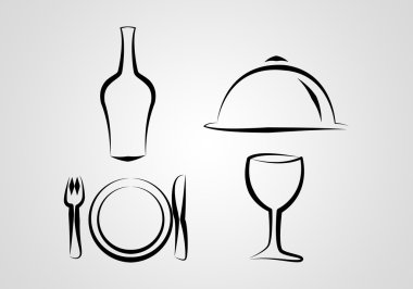 Modern gıda sanat illüstrasyon