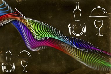 Modern gıda sanat illüstrasyon