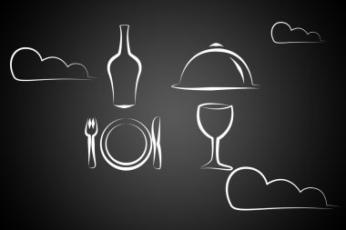 Modern gıda sanat illüstrasyon