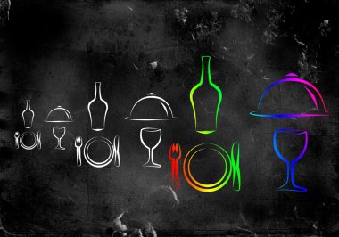 Modern gıda sanat illüstrasyon