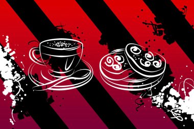 Fincan sıcak kahve sanat illüstrasyon