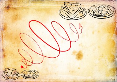 klasik kahvaltı sanat illüstrasyon