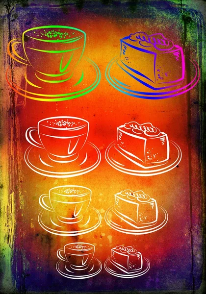 Csésze forró kávé művészet-illusztráció — Stock Fotó