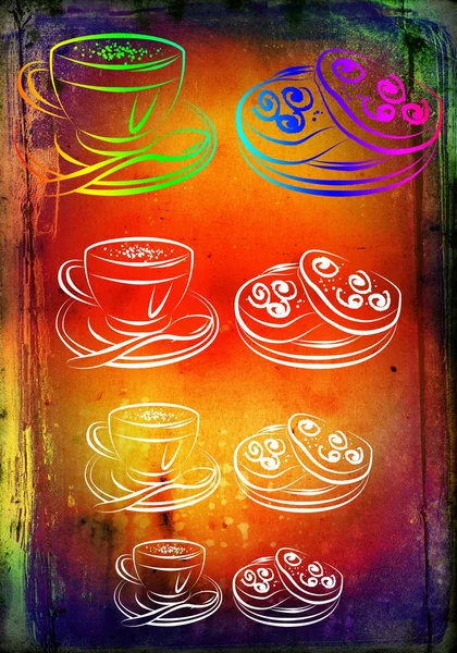 Cup of hot coffee art illustration — Stock Photo, Image