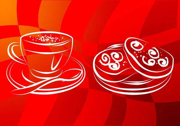 Tasse heißen Kaffee Kunst Illustration — Stockfoto