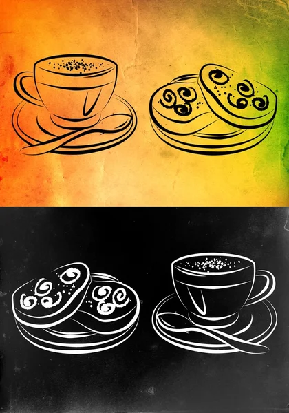 Fincan sıcak kahve sanat illüstrasyon — Stok fotoğraf