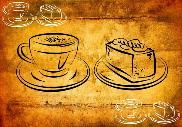 Cup of hot coffee art illustration — Stock Photo, Image