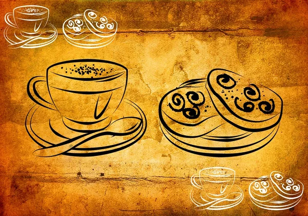 Tasse heißen Kaffee Kunst Illustration — Stockfoto