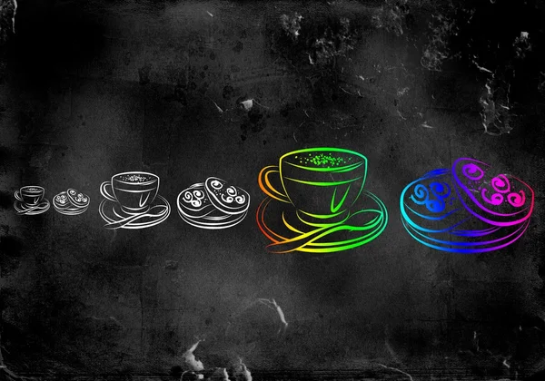 Tazza di caffè caldo arte illustrazione — Foto Stock