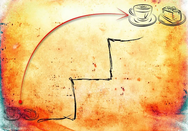Tasse heißen Kaffee Kunst Illustration — Stockfoto