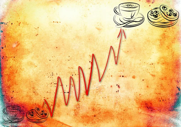 Cup of hot coffee art illustration — Stock Photo, Image