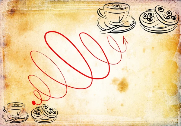 Beker van hete koffie kunst illustratie — Stockfoto