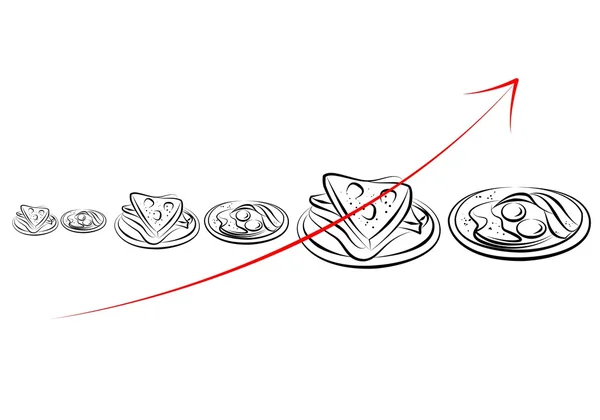 Klassische Frühstückskunst Illustration — Stockfoto