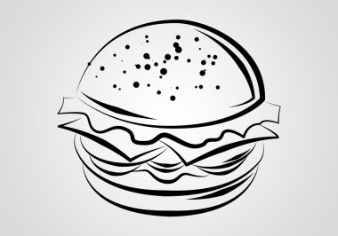 düz hamburger sembol simge sanat tasarlamak